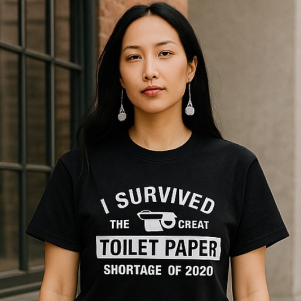 Commemorative iconic toilet paper shortage fiasco 2020!! Black T-shirt!